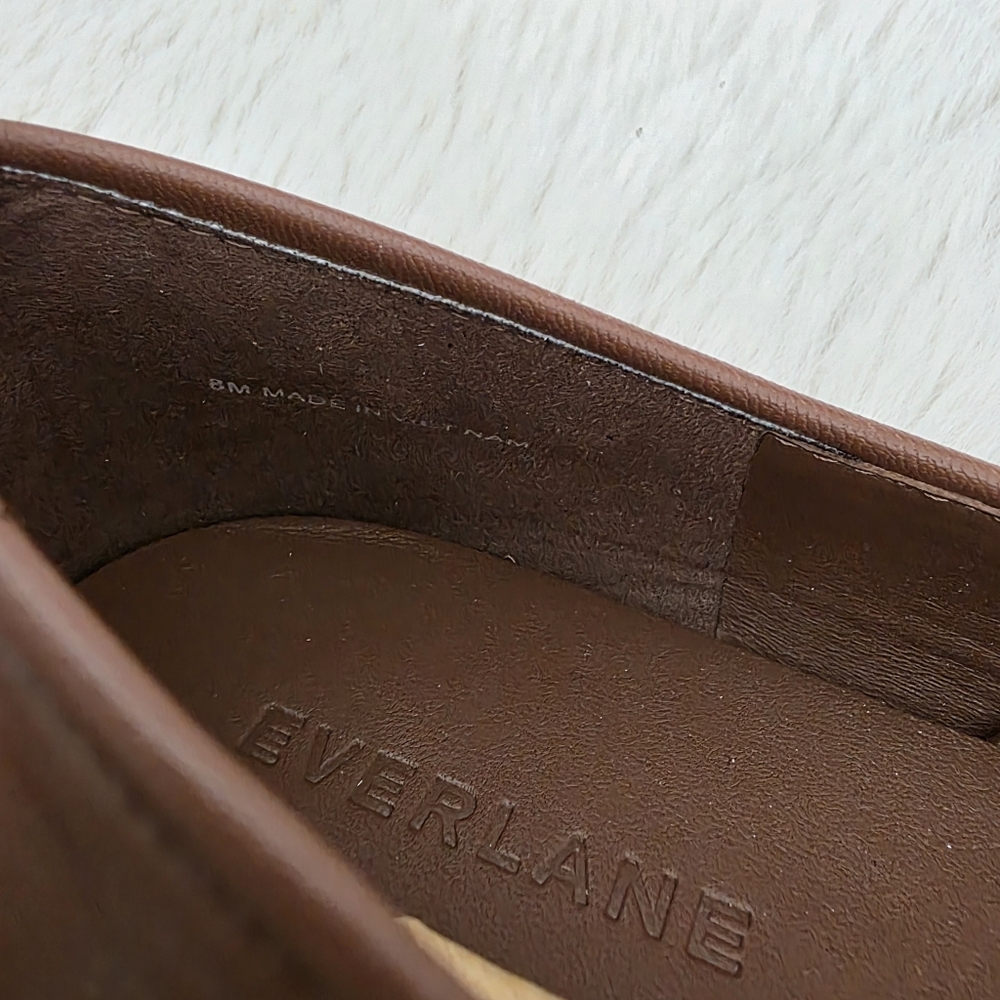NEW Everlane The Day Mary Jane Rum Brown Leather Slip-On Ballet Flats 8 - Picture 13 of 14